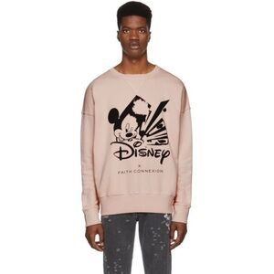 Faith Connexion x Disney Pink Crewneck Sweater with Graphic Design